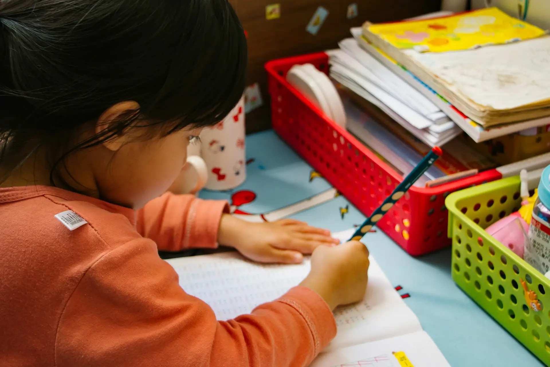 Students learning in a classroom